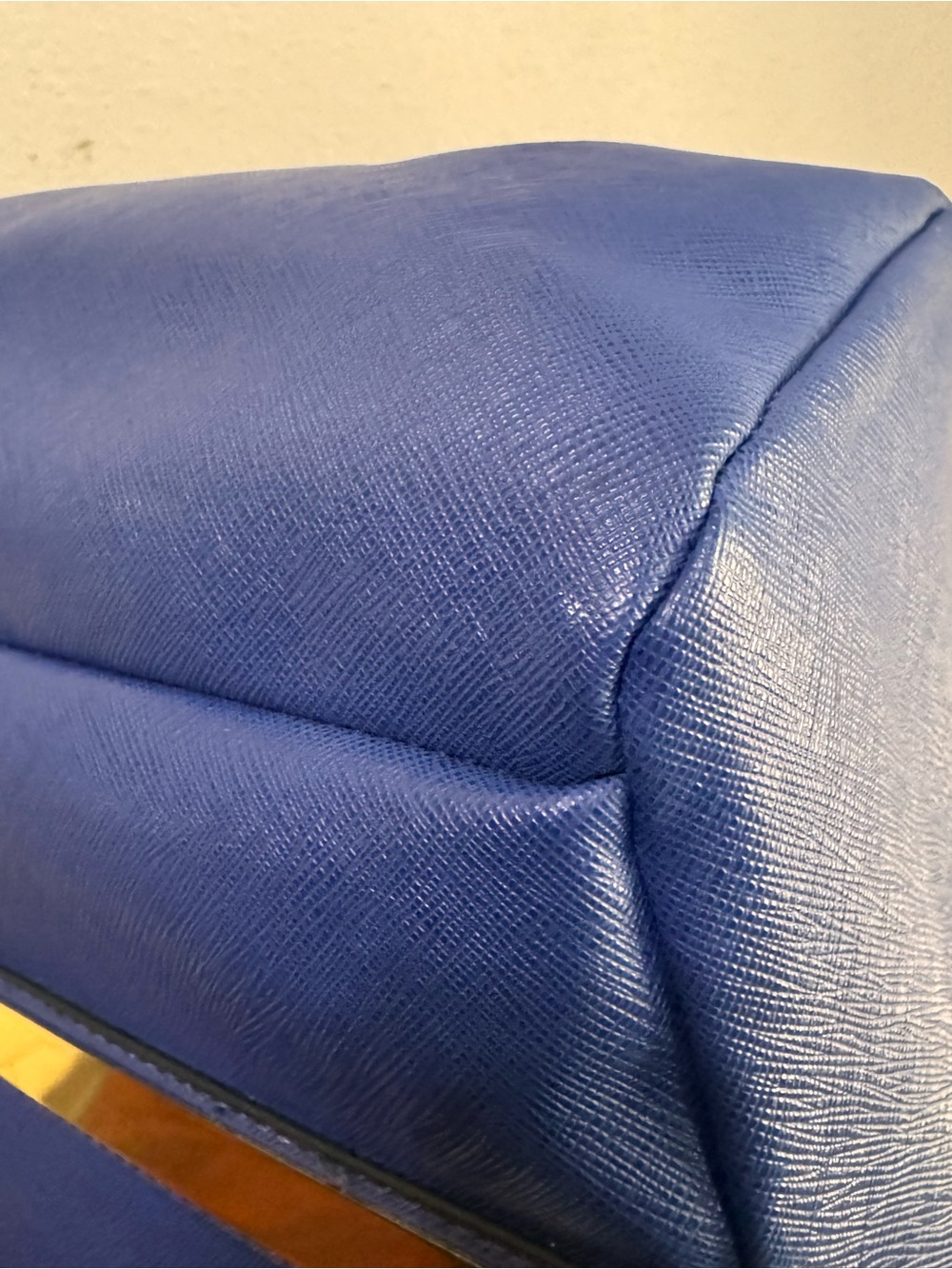 Aldo Royal Blue Structured Tote with Gold Accents - Picture 3 of 16